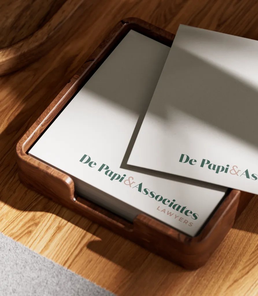 Local law firm logo design - mockup on card