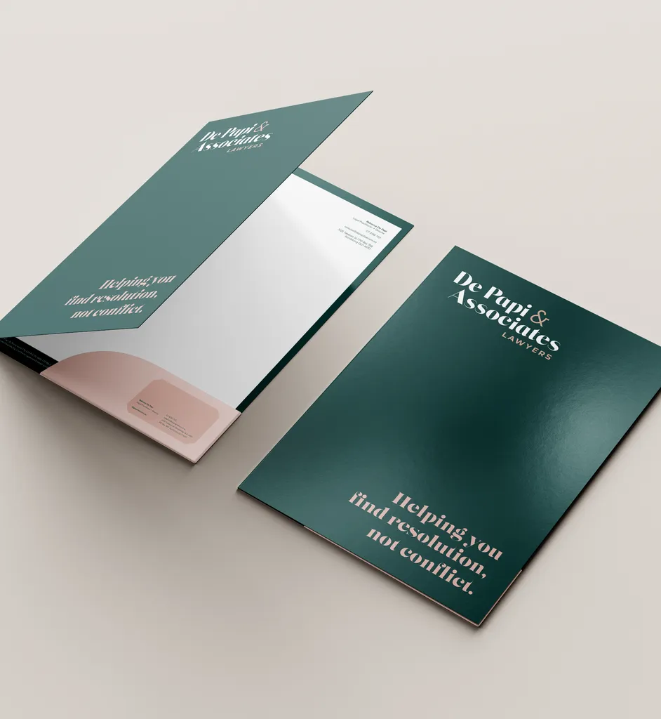 Brand design for local law firm - folder mockup