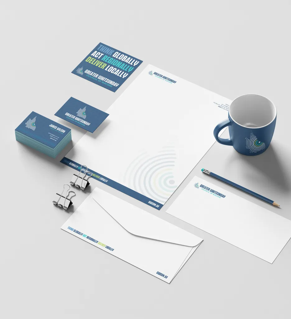 Regional council of mayors brand design mock up on various collateral