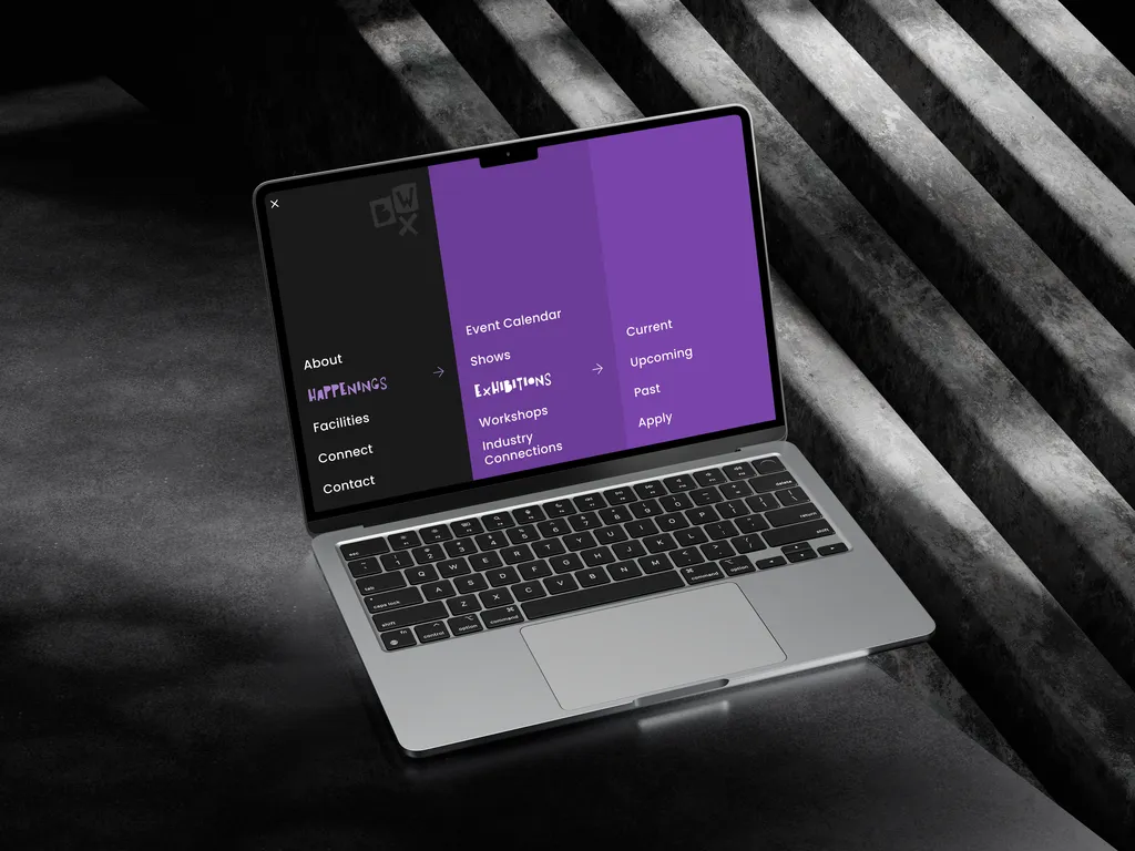 Local creative wellbeing social enterprise website design - laptop mockup