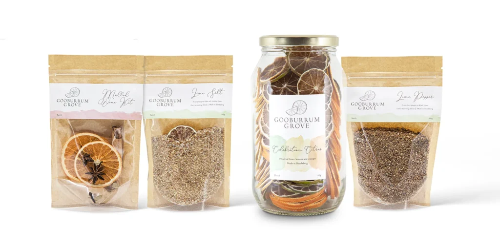 Fine foods business packaging design on products