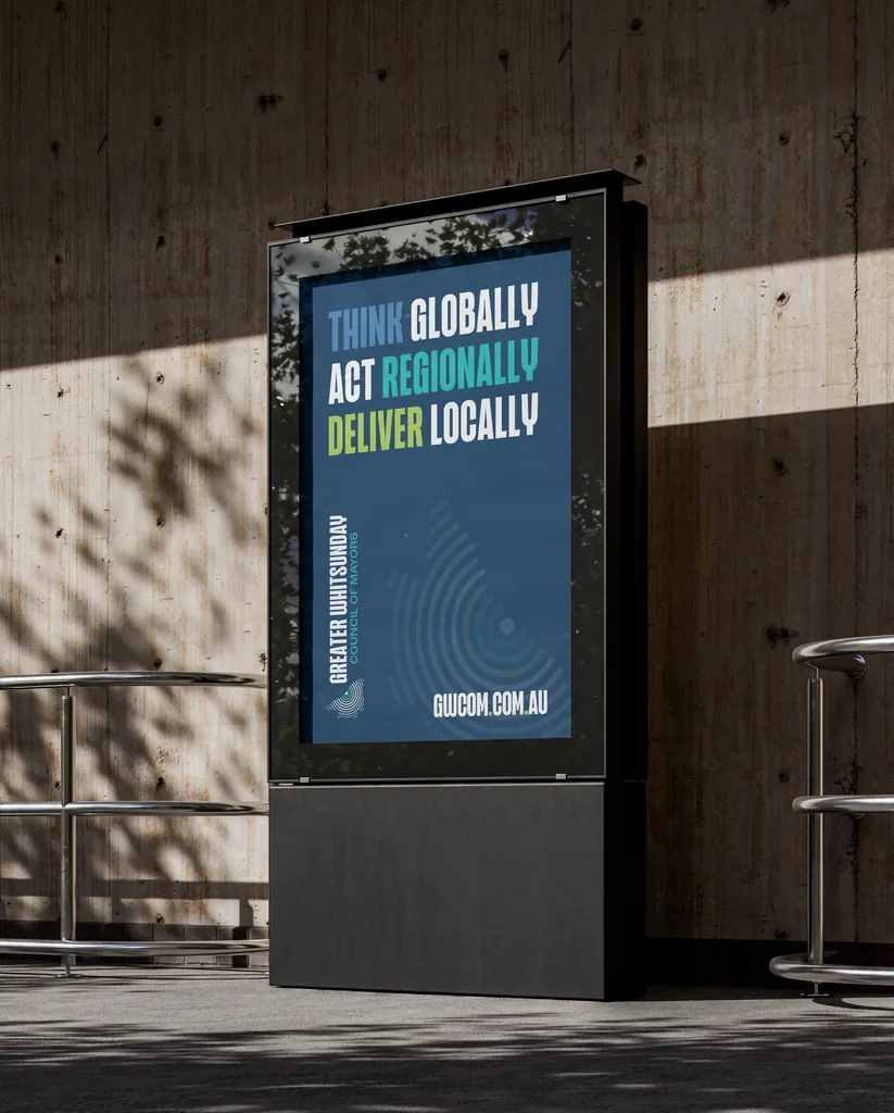 Digital Lightbox mockup of regional council of mayors brand design