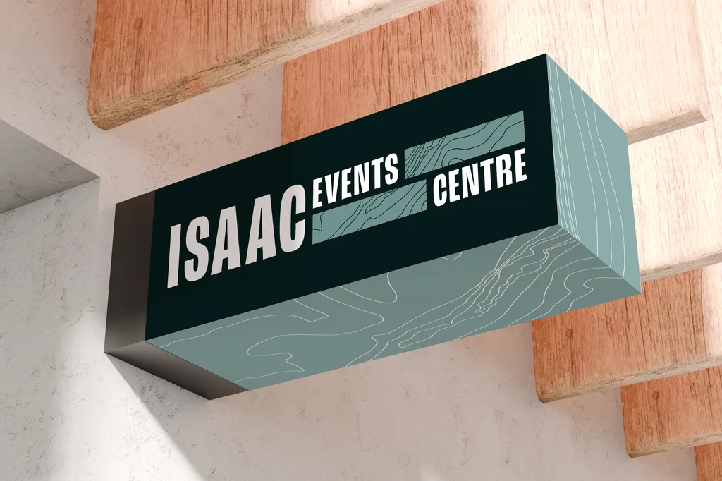 Regional events centre logo - mockup on building signage