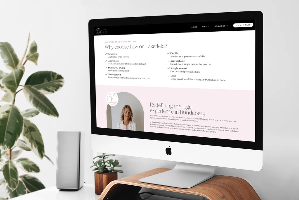 Bundaberg law firm web design - computer screen mockup