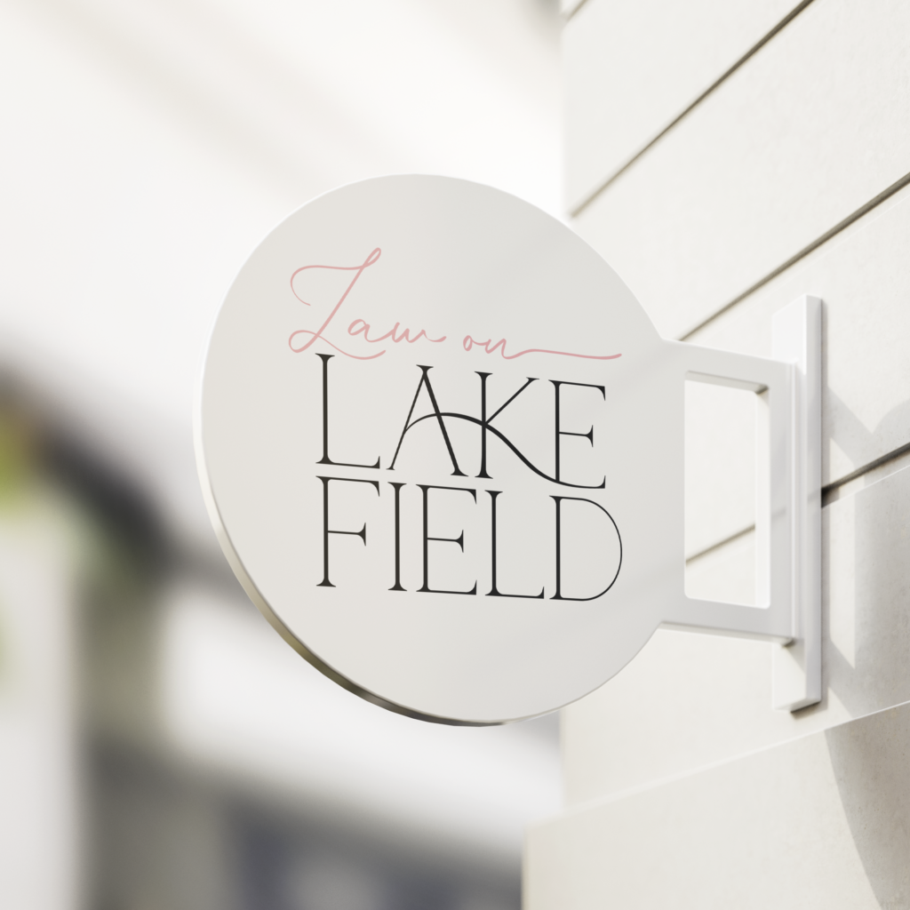 Local law firm logo design - building signage mockup