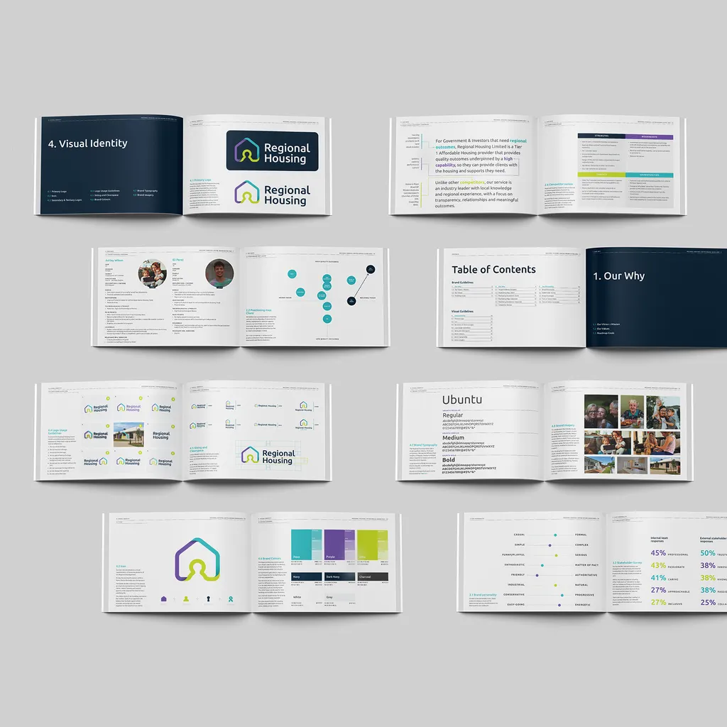 Bundaberg community housing service brand style guide booklet mockup