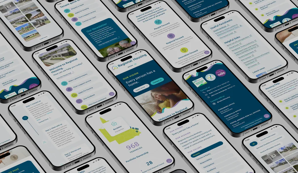 Bundaberg community housing service web design - mobile mockup