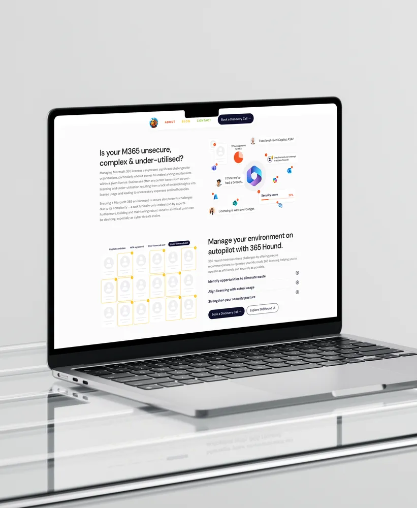 I.T. solutions business website design - laptop mockup