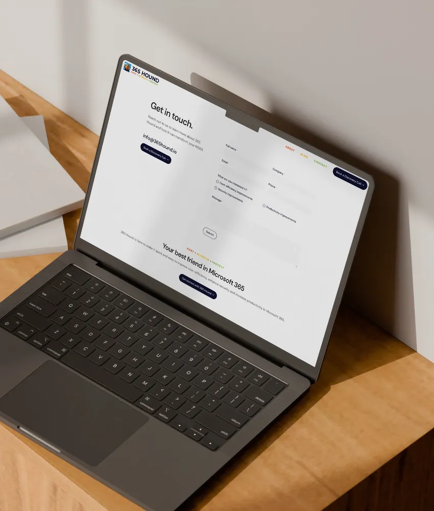 Melbourne I.T. solutions business web design - contact us page on laptop mockup