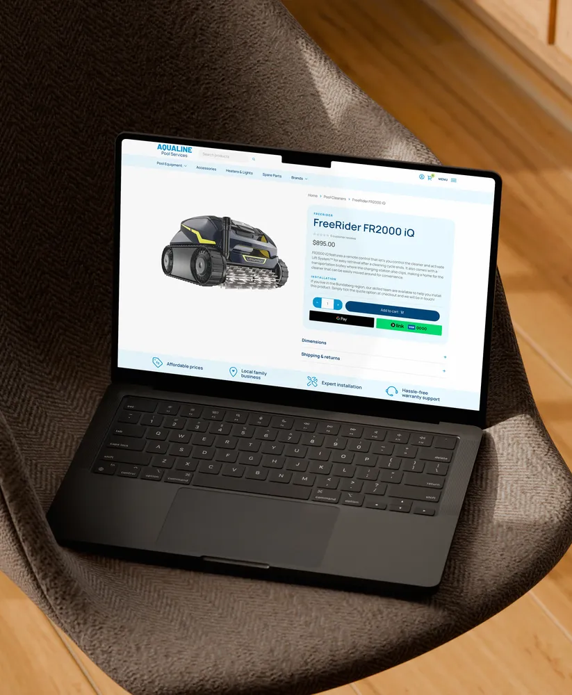 eCommerce website for local pool services business