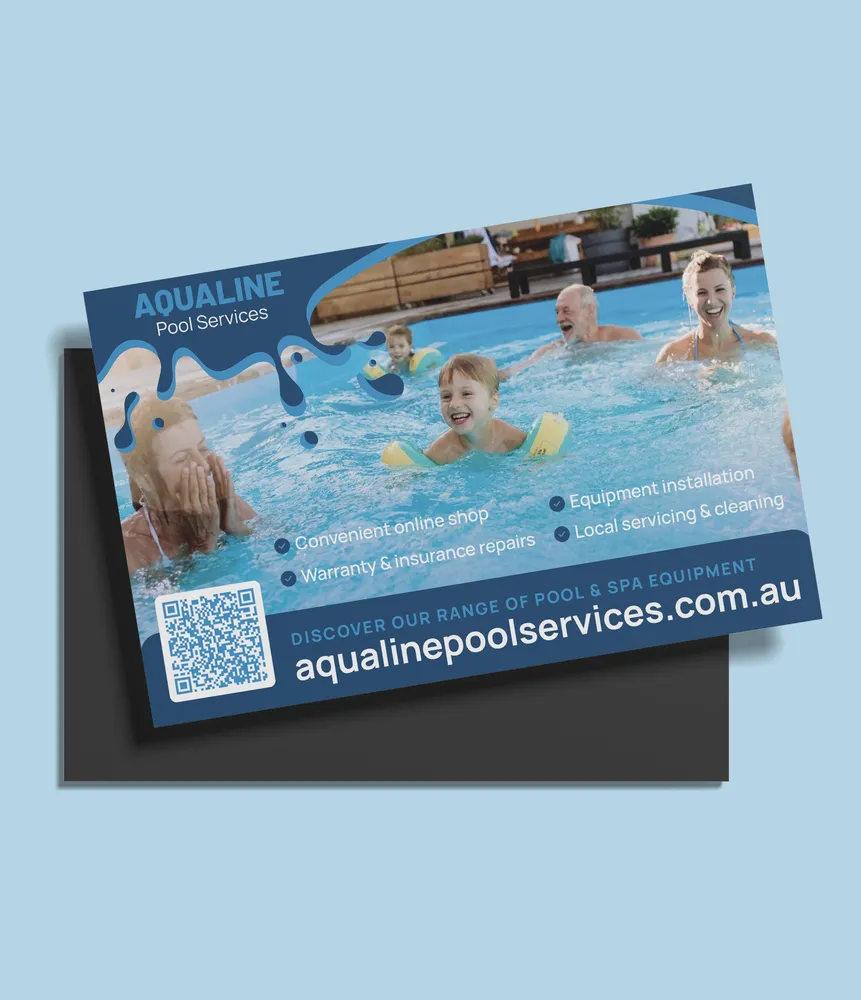 Bundaberg pool service business mock up of business card