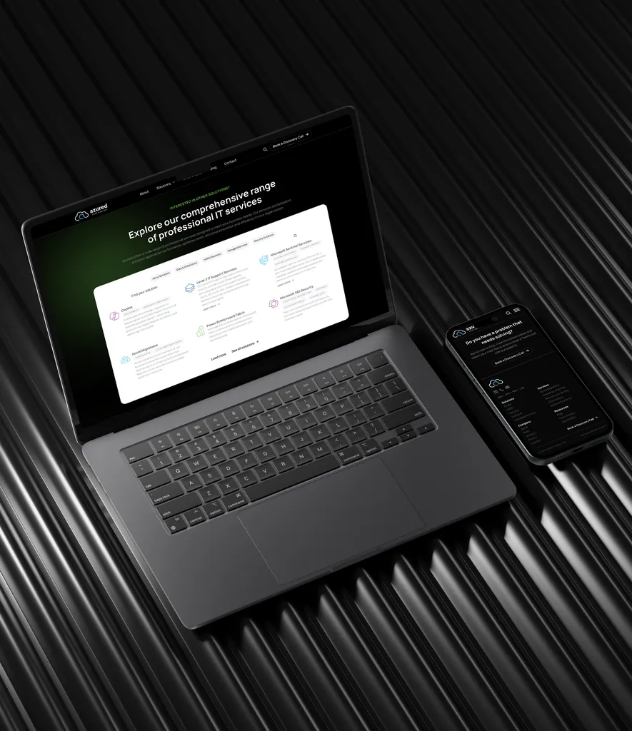 Melbourne based I.T. solutions business web design - laptop and mobile mockup