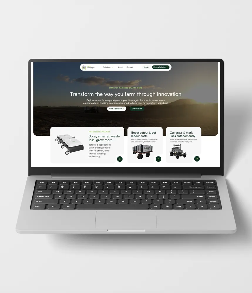 Bundaberg agricultural products business - web design mockup