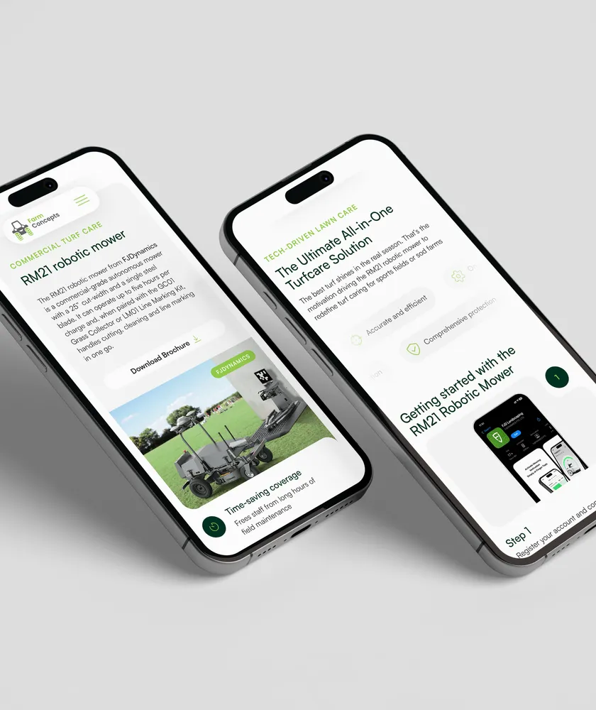 Local agricultural solutions business - mobile responsive web design mockup