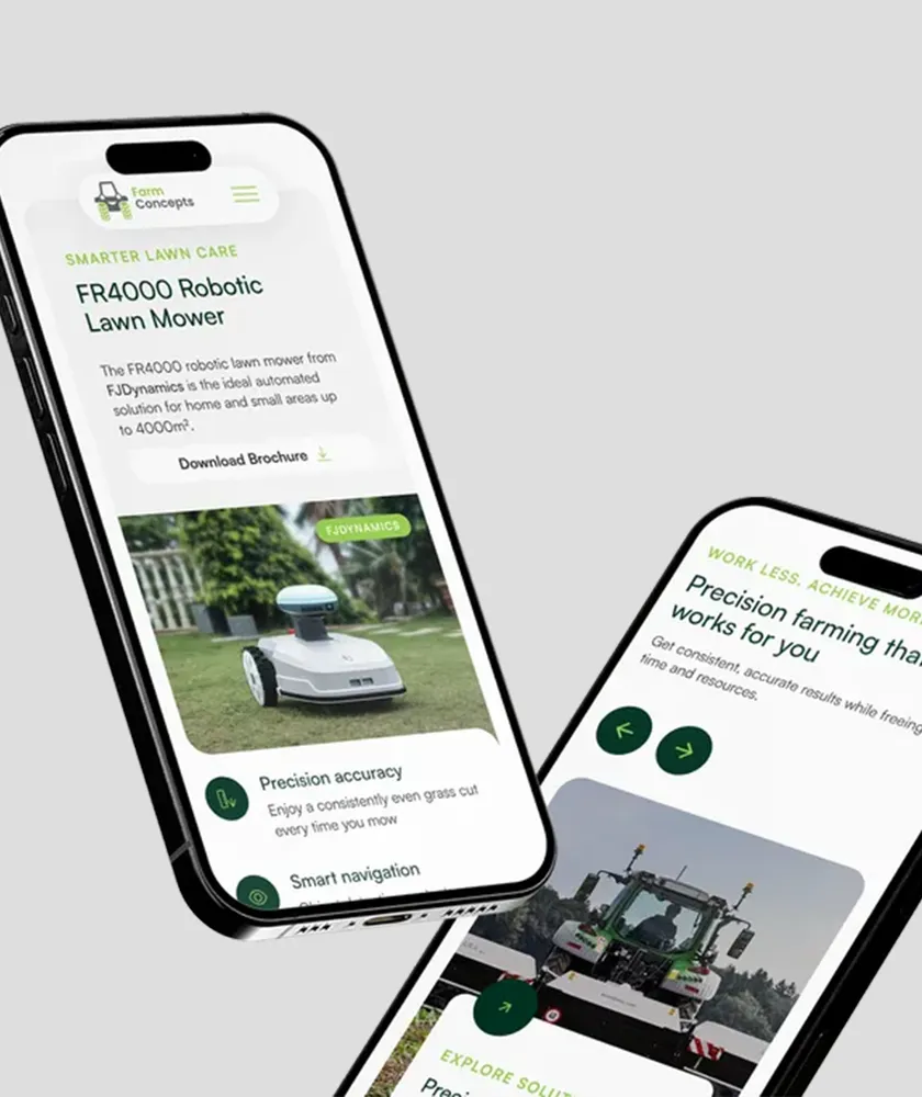 Bundaberg autonomous farm equipment business mobile responsive web design - mobile mockup