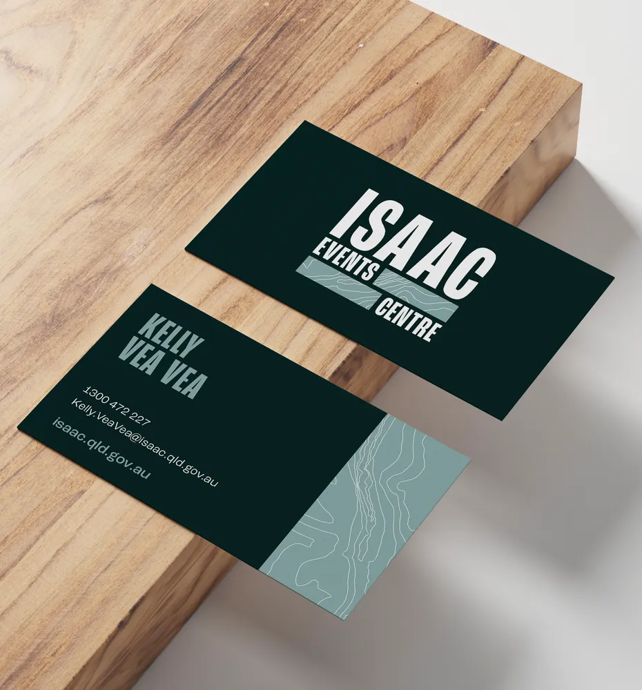 Regional events centre logo design - business card mockup